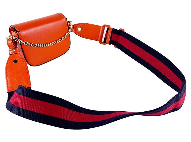 Borsa a tracolla in pelle Gucci Horsebit 1955 Arancione - vista 10