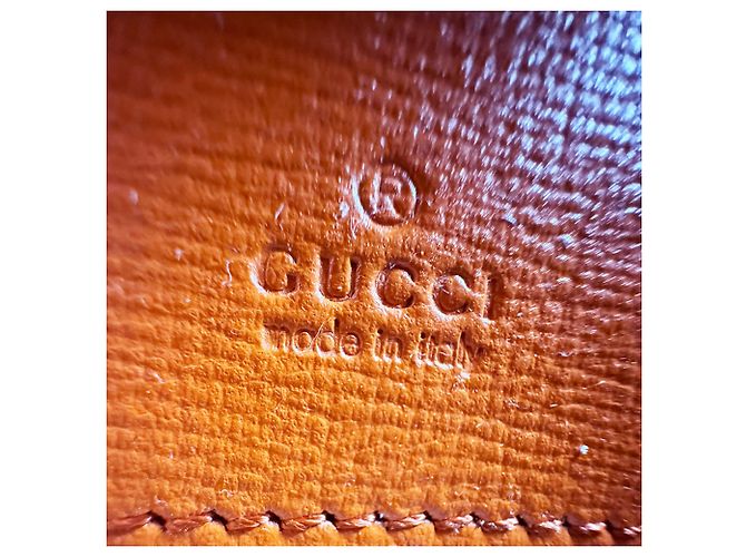 Borsa a tracolla in pelle Gucci Horsebit 1955 Arancione - vista 12