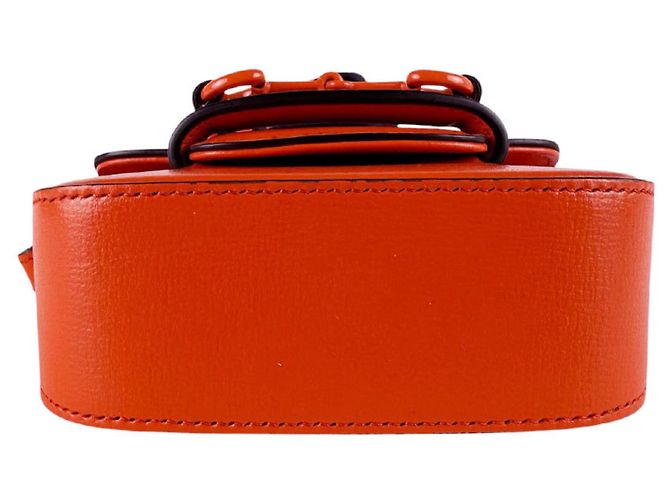 Borsa a tracolla in pelle Gucci Horsebit 1955 Arancione - vista 3