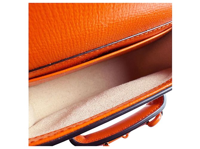 Borsa a tracolla in pelle Gucci Horsebit 1955 Arancione - vista 4