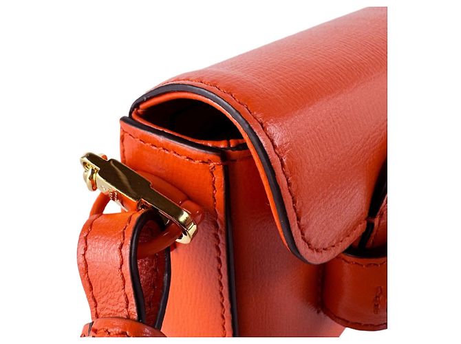 Borsa a tracolla in pelle Gucci Horsebit 1955 Arancione - vista 5
