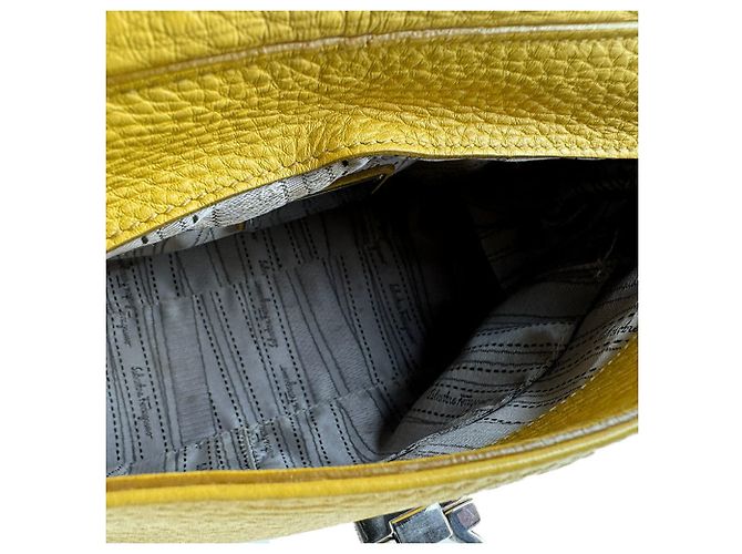 Gancini Borsa a mano/Borsa a tracolla in pelle gialla Salvatore Ferragamo Giallo - vista 5