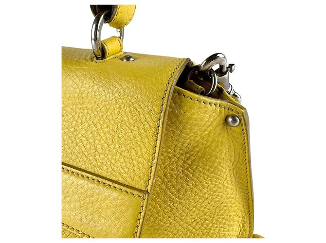 Gancini Borsa a mano/Borsa a tracolla in pelle gialla Salvatore Ferragamo Giallo - vista 7