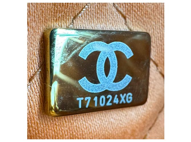 Borsa a tracolla Chanel in pelle arancione - vista 14