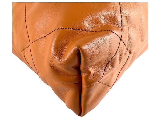 Borsa a tracolla Chanel in pelle arancione - vista 8