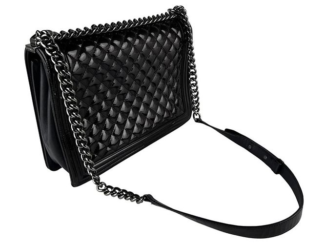 Borsa a Spalla Chanel Boy Large Nero - vista 10