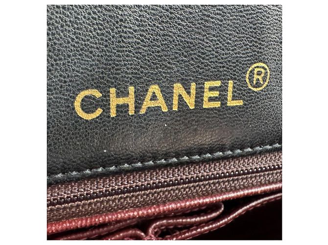 Borsa a tracolla Chanel in agnello nero - vista 12