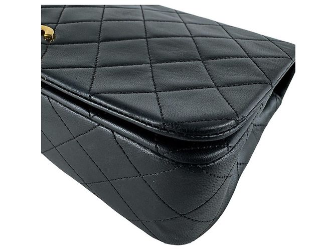 Borsa a tracolla Chanel in agnello nero - vista 8