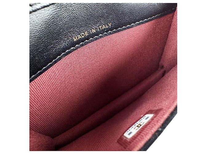 Chanel Pochette aus schwarzem Leder - Ansicht 5