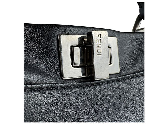 Fendi Mini Peekaboo Lederhandtasche Schwarz - Ansicht 12