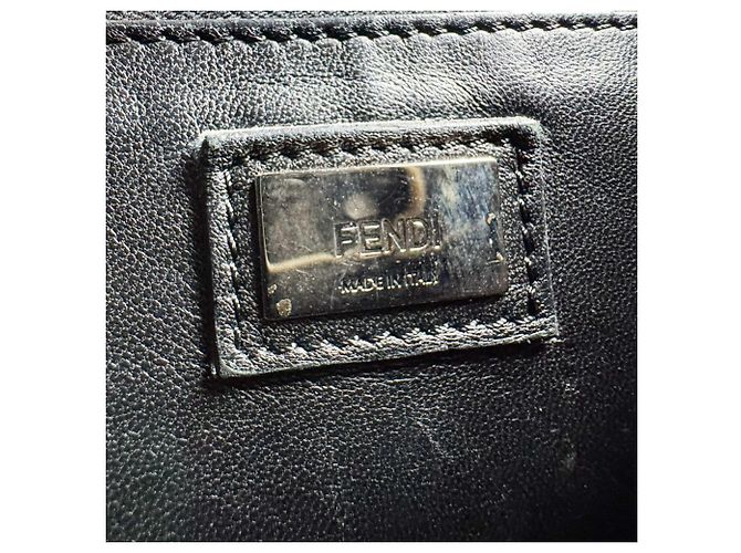 Fendi Mini Peekaboo Lederhandtasche Schwarz - Ansicht 13