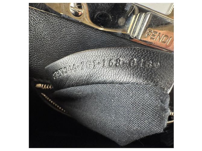 Fendi Mini Peekaboo Lederhandtasche Schwarz - Ansicht 14