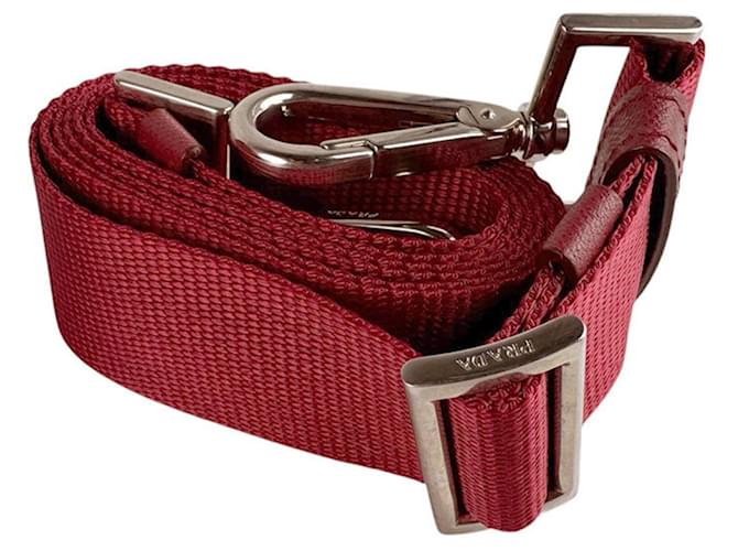 Borsa a tracolla in nylon Prada rossa Rosso - vista 10