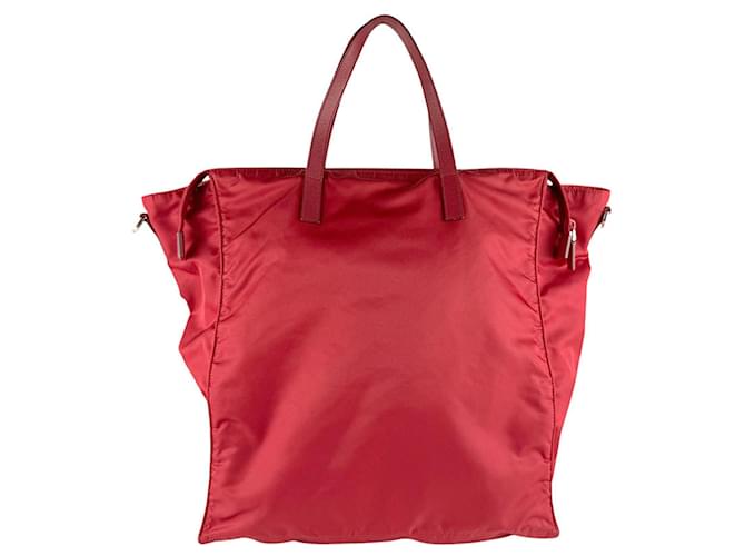 Borsa a tracolla in nylon Prada rossa Rosso - vista 3