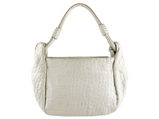Borsa a mano in pelle goffrata Off-White Prada Bianco sporco - vista 3