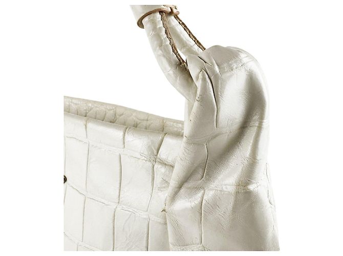 Borsa a mano in pelle goffrata Off-White Prada Bianco sporco - vista 7