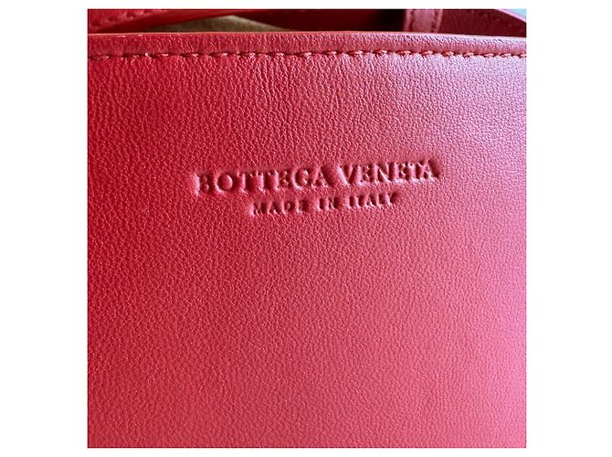 Borsa a Spalla Mini Cassette in Pelle Bottega Veneta Rosso - vista 12