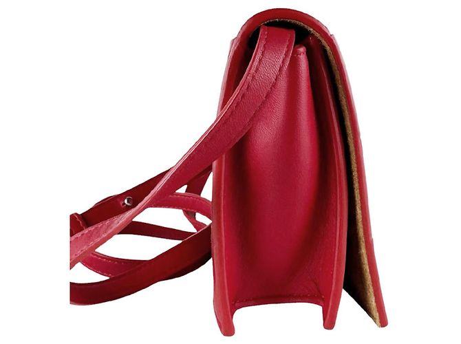 Borsa a Spalla Mini Cassette in Pelle Bottega Veneta Rosso - vista 2
