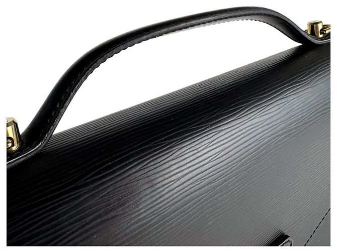 Borsa Louis Vuitton Epi Monceau Nero - vista 10