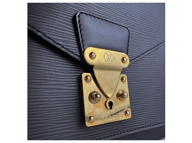 Borsa Louis Vuitton Epi Monceau Nero - vista 13