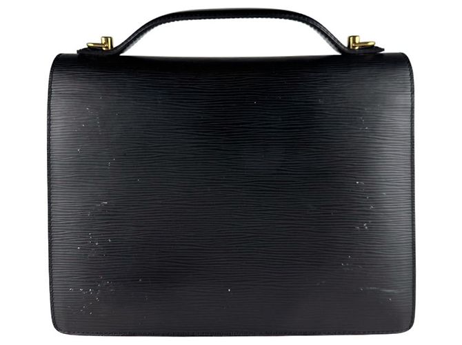 Borsa Louis Vuitton Epi Monceau Nero - vista 3