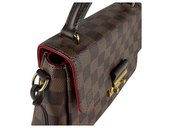Borsa Louis Vuitton Damier Croisette Marrone Damier ebene - vista 7
