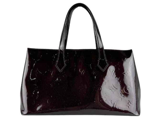 Borsa Louis Vuitton Monogram Vernis Wilshire PM Bordò - vista 3