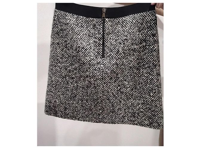 Moncler Minifalda lana bouclé Negro Blanco - vista 2