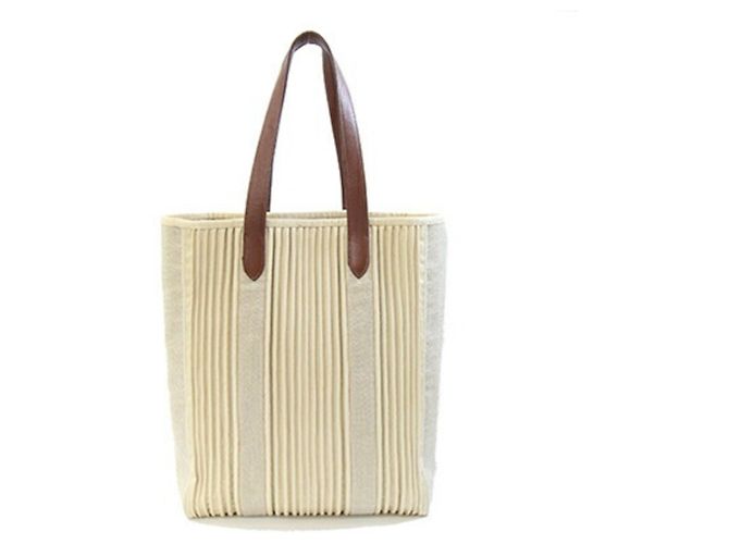 Hermès Borsa Tote Hermes Cabas Calicut Marrone Beige - vista 2