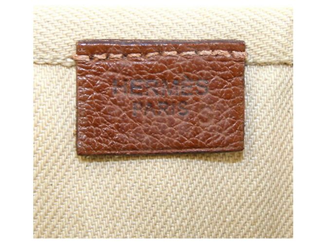 Hermès Borsa Tote Hermes Cabas Calicut Marrone Beige - vista 4