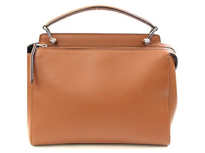 Borsa a tracolla in pelle marrone Fendi - vista 2