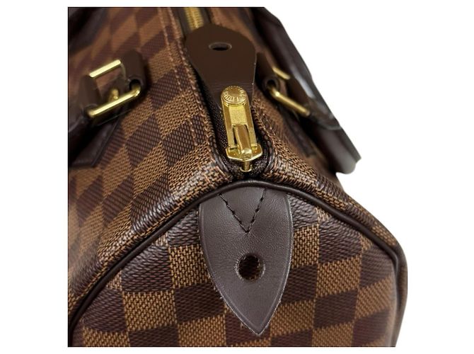 Borsa Louis Vuitton Speedy 25 Damier Marrone - vista 13
