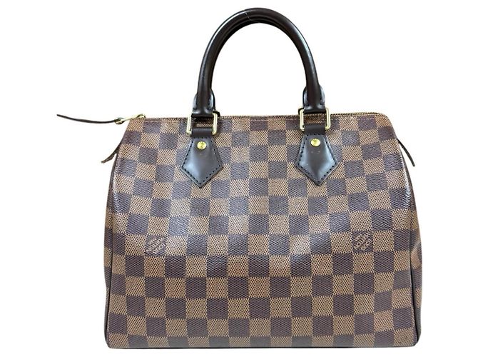 Borsa Louis Vuitton Speedy 25 Damier Marrone - vista 3