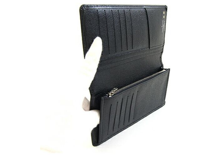 Portafoglio bi-fold Louis Vuitton in pelle Epi Brazza Nero - vista 4