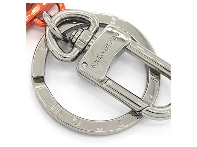 Louis Vuitton Orange and Silver Keyring Silvery - view 3