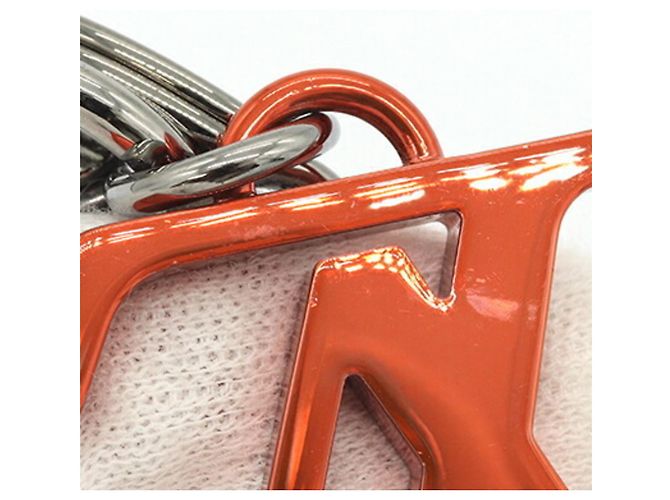 Louis Vuitton Orange and Silver Keyring Silvery - view 4