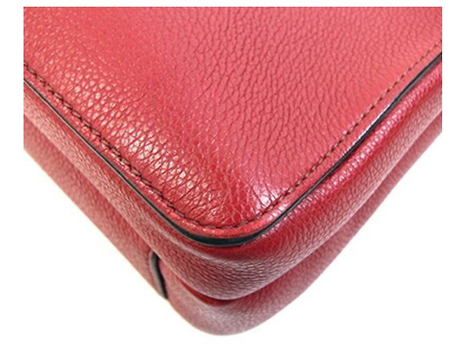 Borsa a tracolla in pelle rossa Prada Rosso - vista 3