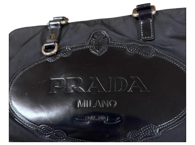 Borsa a tracolla in nylon Prada Nero - vista 9