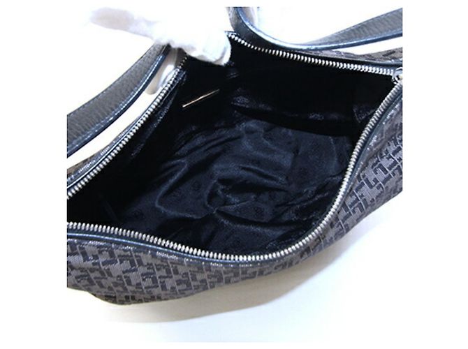 Borsa Loewe in tela e pelle grigio e nero Marrone - vista 3