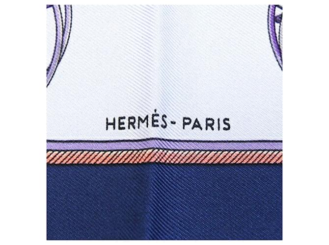 Sciarpa in seta Hermès - Les Voitures a Transformation Blu - vista 2