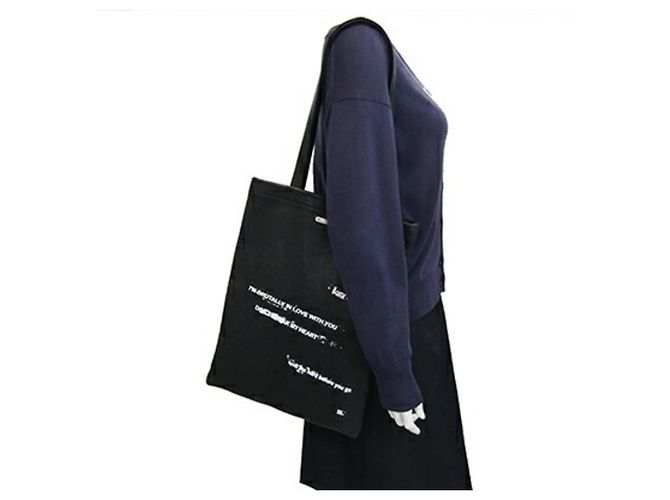 Borsa Tote Saint Laurent in pelle nera Nero - vista 10