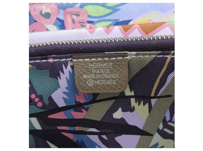 Hermès Hermes Azap Long Silk In W Stamp Rundgeldbörse Taupe - Ansicht 8