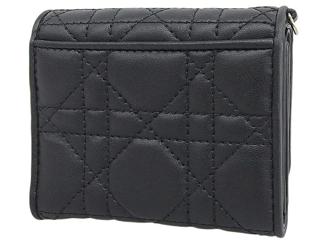 Cartera tríptico Cannage Lady Lotus de Christian Dior Negro - vista 2