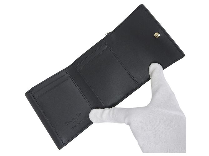 Cartera tríptico Cannage Lady Lotus de Christian Dior Negro - vista 7