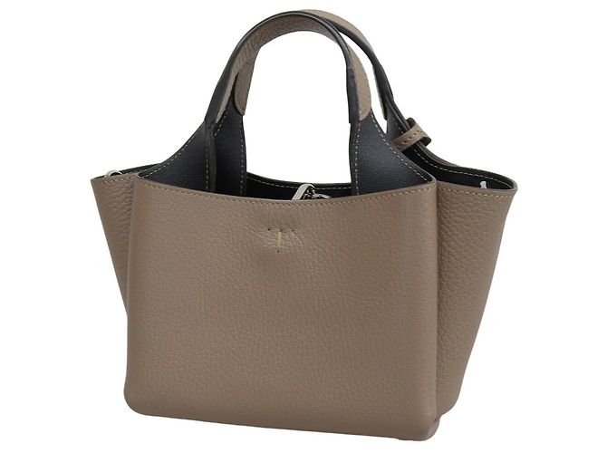 Borsa micro in pelle Tod's T-Timeless Beige - vista 2