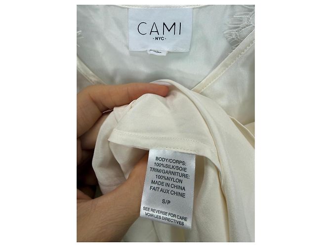 Autre Marque Cami NYC Top de seda y encaje Blanco - vista 3