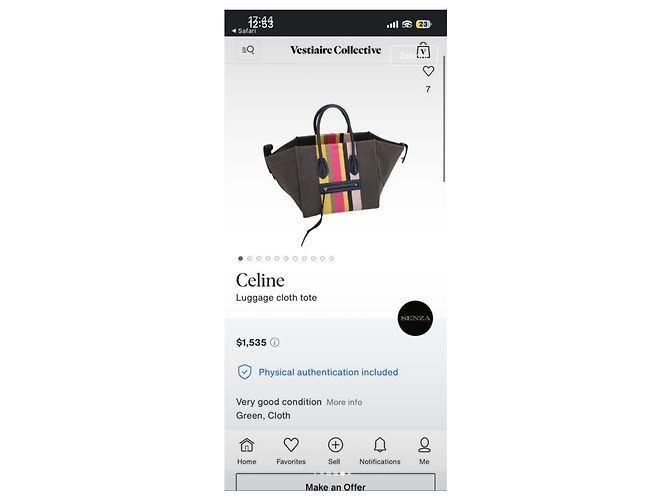 Céline Celine Luggage Borsa Tote in tela Nero Rosa Verde Giallo - vista 7