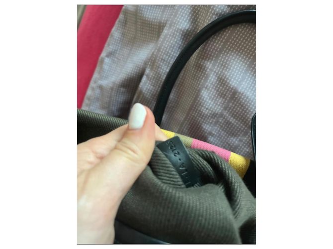 Céline Celine Luggage Borsa Tote in tela Nero Rosa Verde Giallo - vista 8