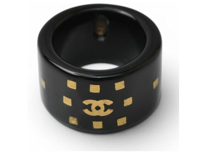 Anello Chanel con fascia nera e oro Nero D'oro - vista 2