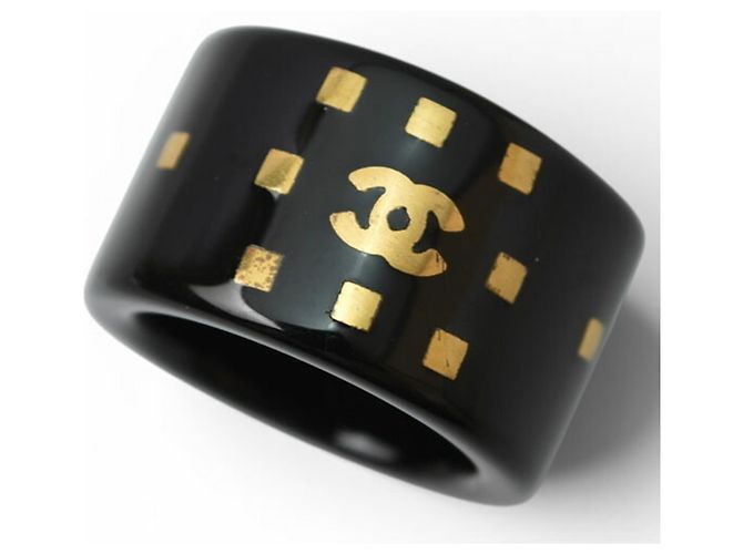 Anello Chanel con fascia nera e oro Nero D'oro - vista 5